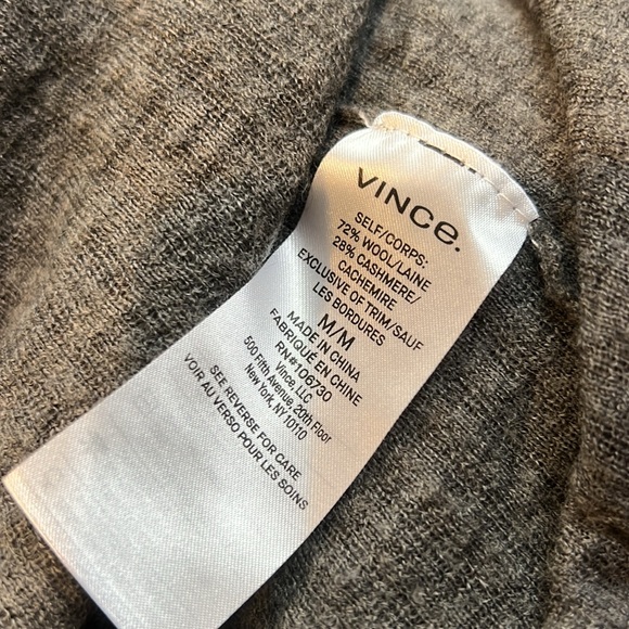 Vince Charcoal nwt cashmere wool ribbed lightweight Draped Cardigan medium - Picture 9 of 9